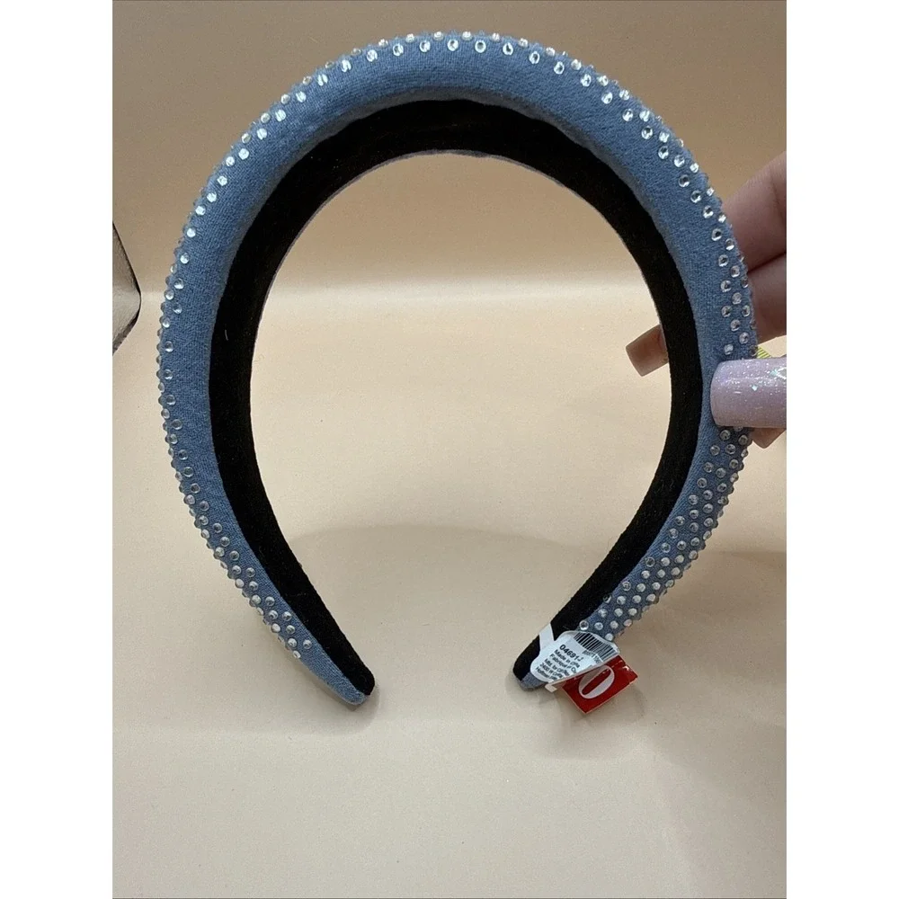 Claires Headband‎ Blue White Rhinestone Gems Hair Accessory Costume Cosplay